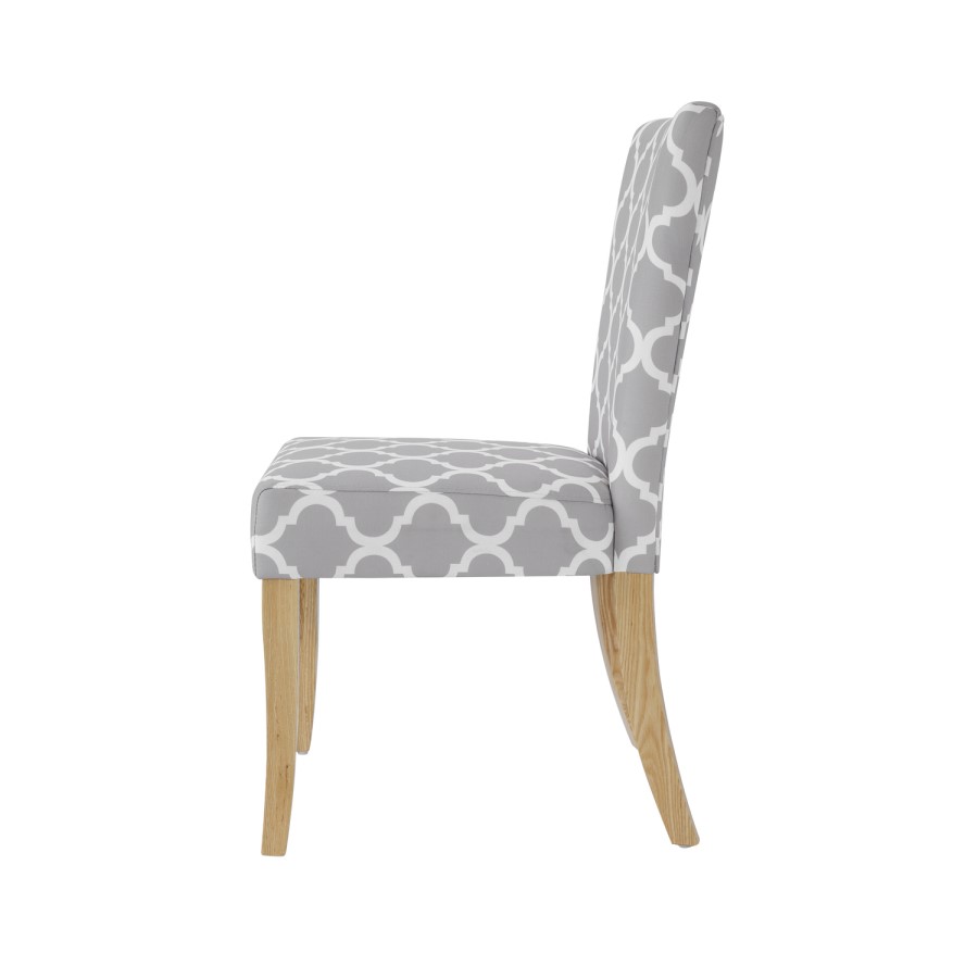 LPD Pair of Hugo Grey and White Fabic Chairs