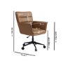 Tan Faux Leather Swivel Office Chair - Hugh 
