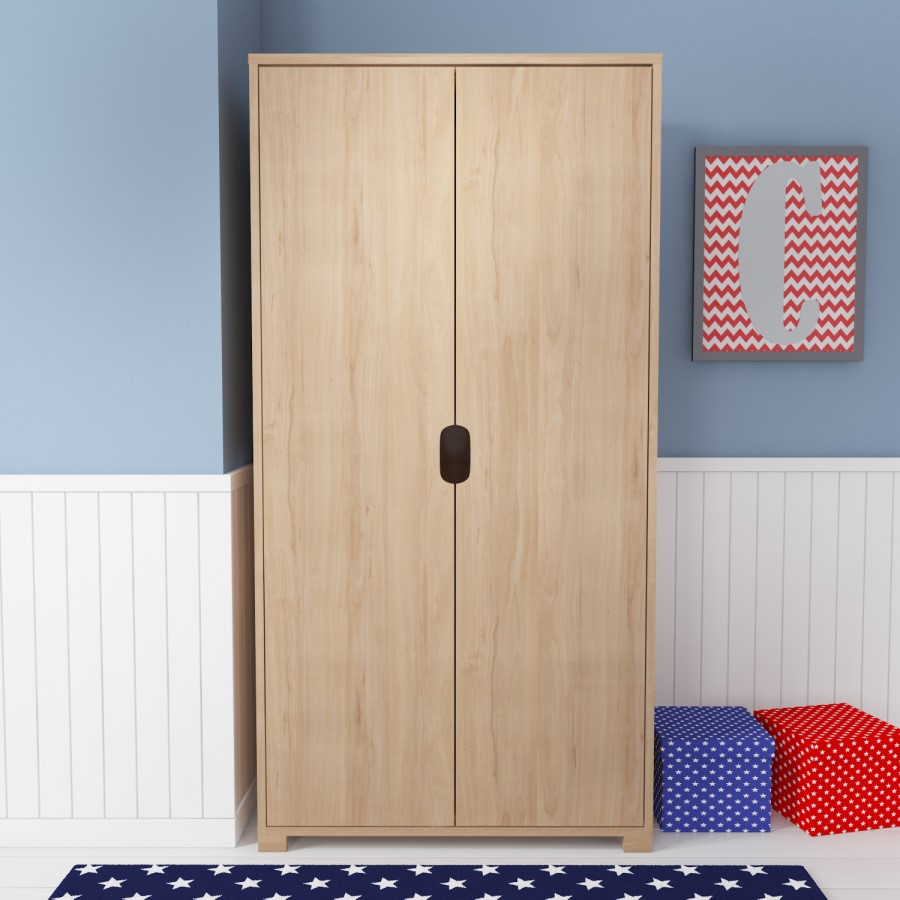 2 Door Wardrobe With Oak Finish