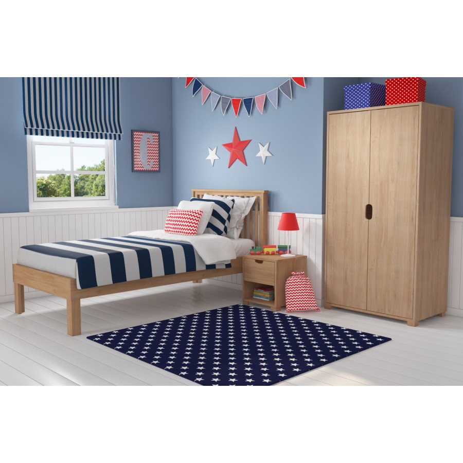 2 Door Wardrobe With Oak Finish