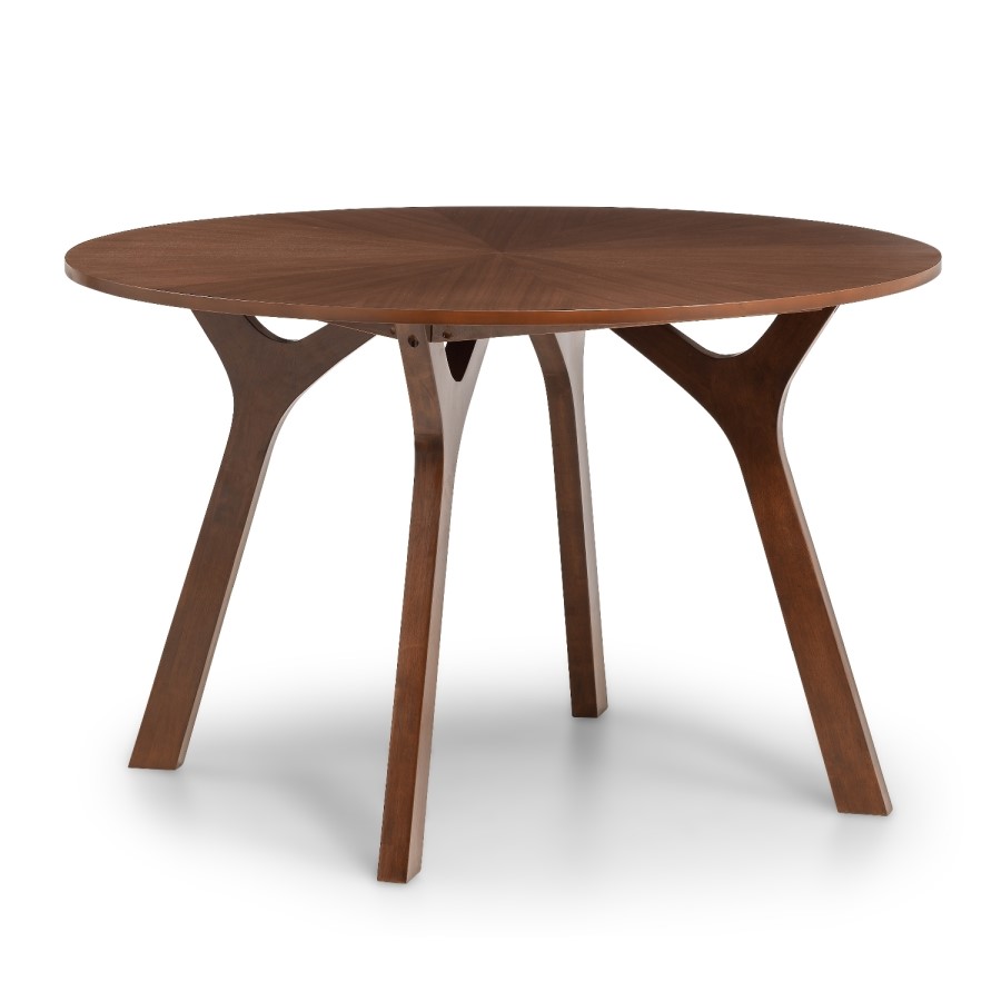 Julian Bowen Huxley Walnut Dining Table and 4 Grey Velvet Chairs
