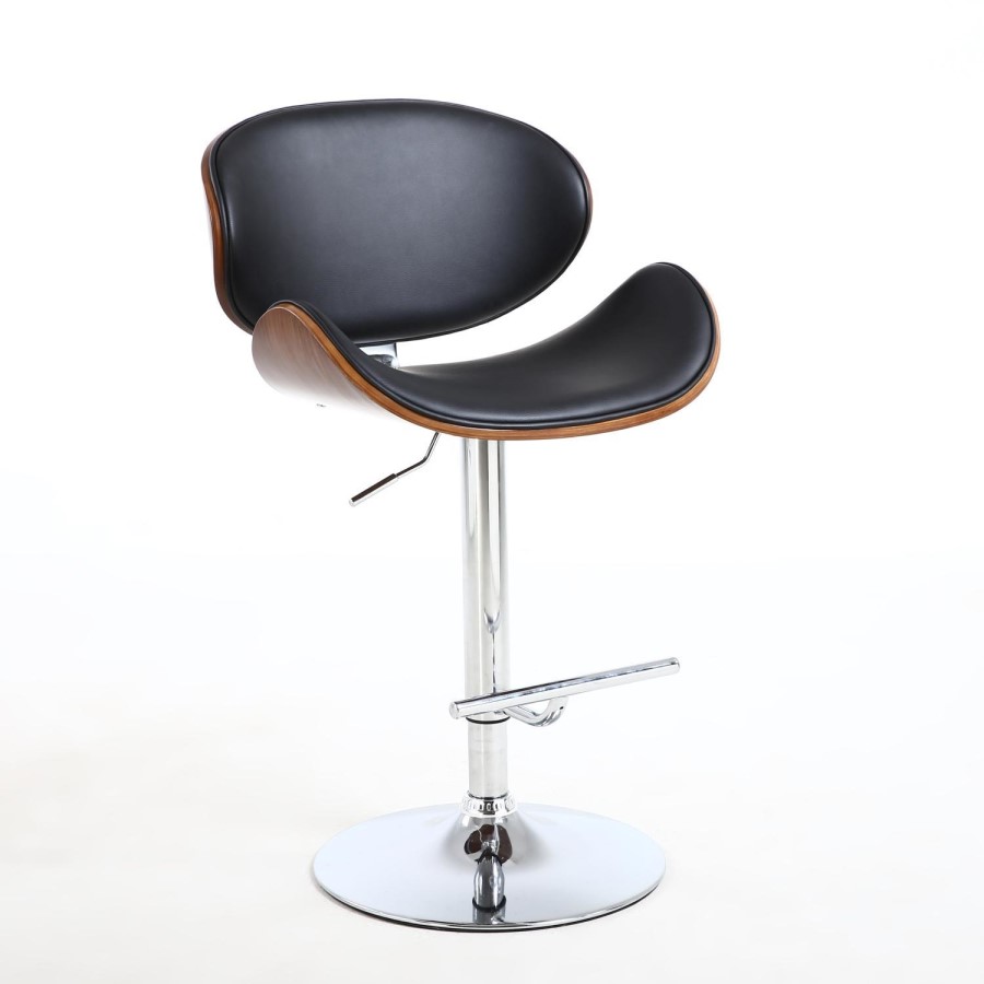 Havana Retro Walnut and Black Bar Stool