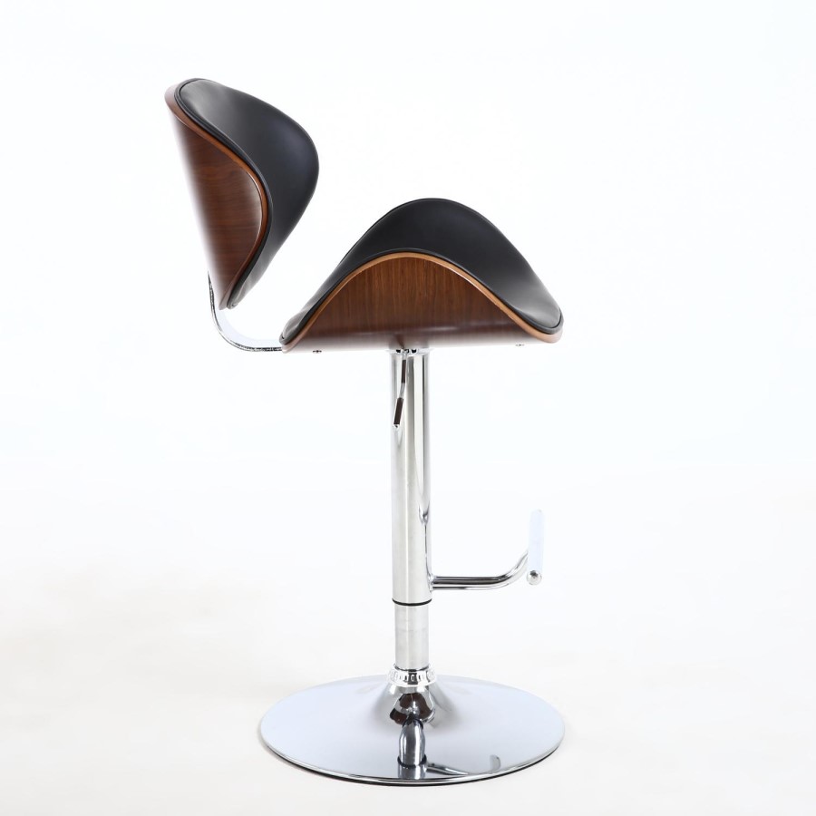 Havana Retro Walnut and Black Bar Stool