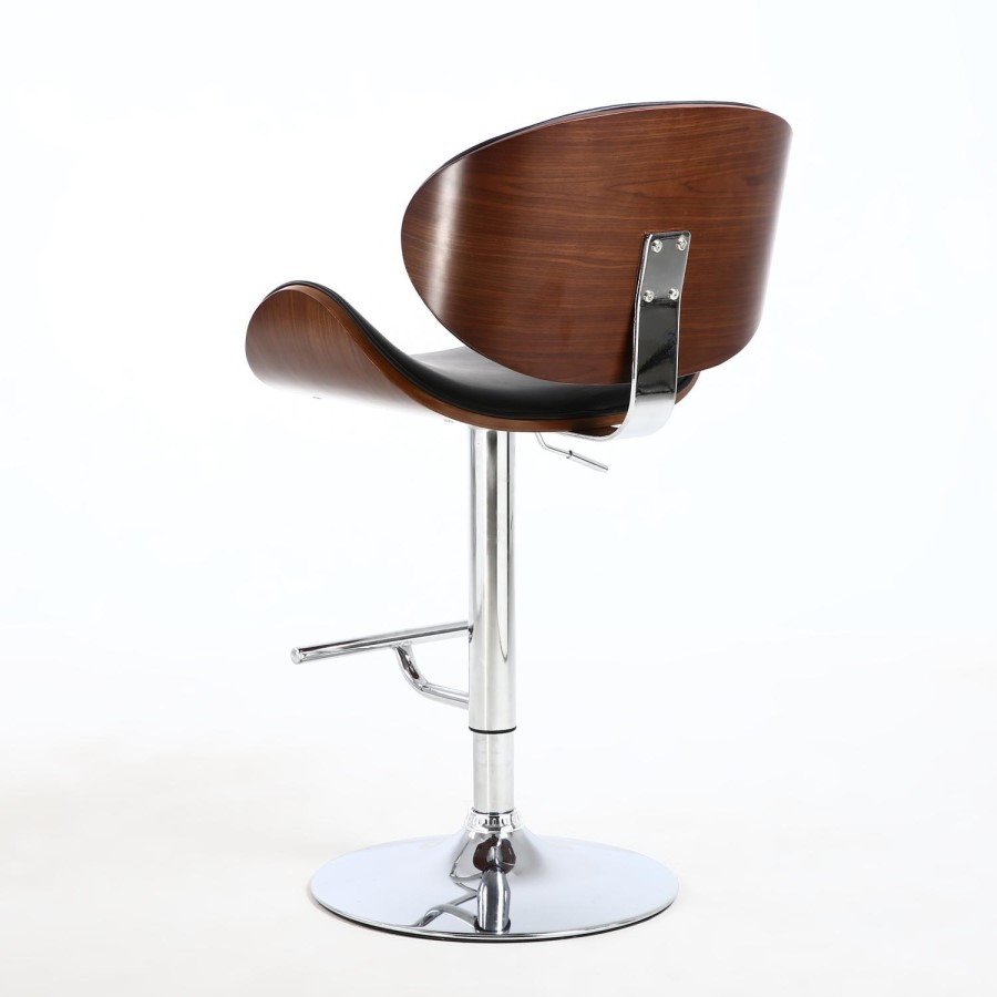 Havana Retro Walnut and Black Bar Stool