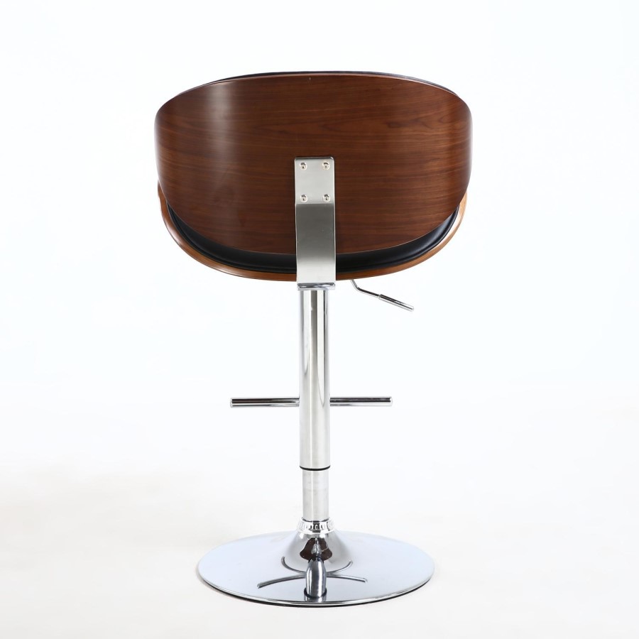 Havana Retro Walnut and Black Bar Stool