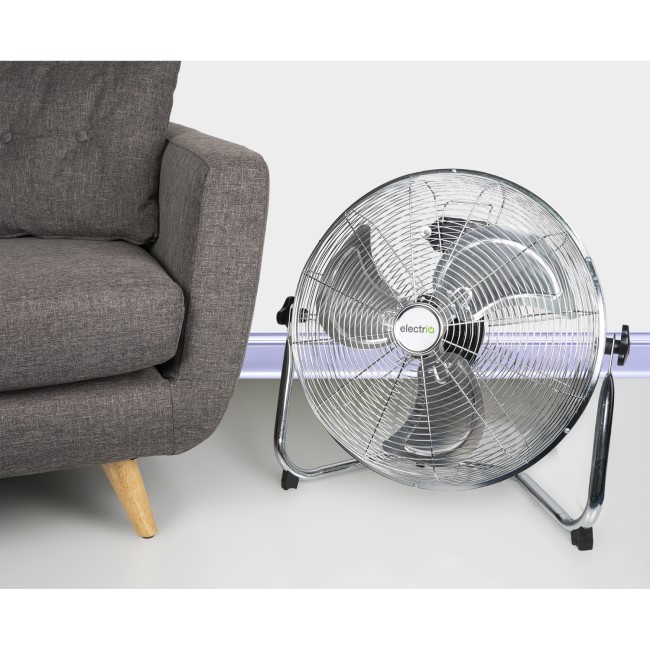 electriQ 18 Inch High Velocity Floor Fan - Chrome