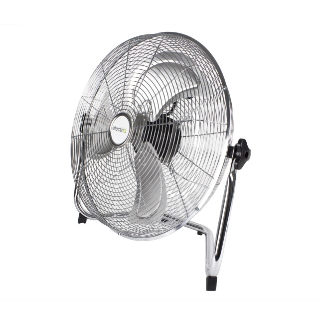 electriQ 18 Inch High Velocity Floor Fan - Chrome