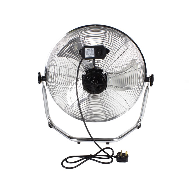 electriQ 18 Inch High Velocity Floor Fan - Chrome