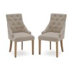 Hobbs Pair of Beige Linen Fabric Dining Chairs- By Vida Living 