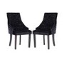 Hobbs Pair Crushed Velvet Black Dining Chairs- By Vida Living