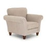 Helmsdale Beige Fabric Armchair with Solid Wood Legs