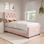 ONLY OPENED - Single Pink Velvet Guest Bed with Trundle  - Isabel