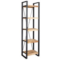 Cosmo Industrial Slim Open Bookcase