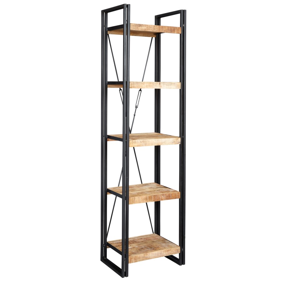 Cosmo Industrial Slim Open Bookcase