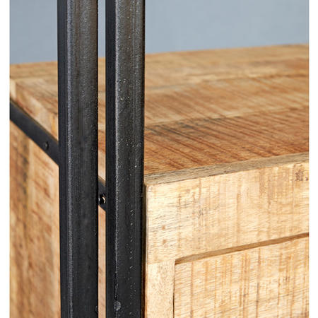 Cosmo Industrial Slim Open Bookcase