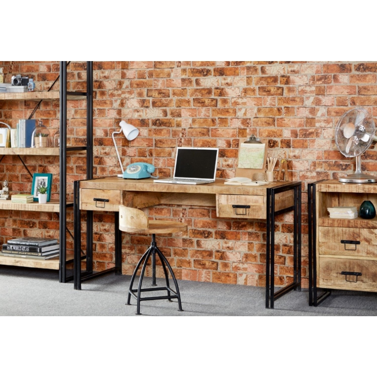 Industrial Home Office Desk With, Industrial Style Office Desks Uk
