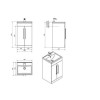 White Free Standing bathroom Vanity Unit - Without Basin - W500 x H820mm