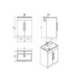 White Free Standing Bathroom 2 Door Vanity Unit - Without Basin - W600mm