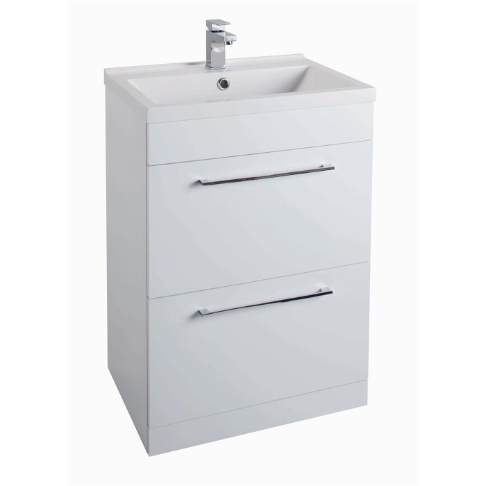 White Free Standing Bathroom Vanity Unit Without basin W600mm
