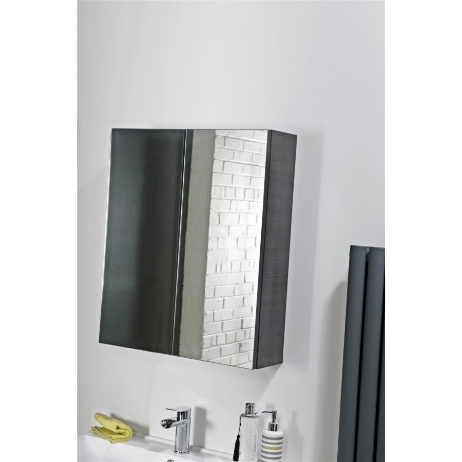 Moderno Wall Hung Two Door Bathroom Mirror Cabinet