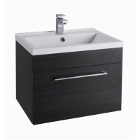 Black Wall Hung Bathroom Vanity Unit - With Basin - W600mm Black Wall Hung Bathroom Vanity Unit - With Basin - W600mm
