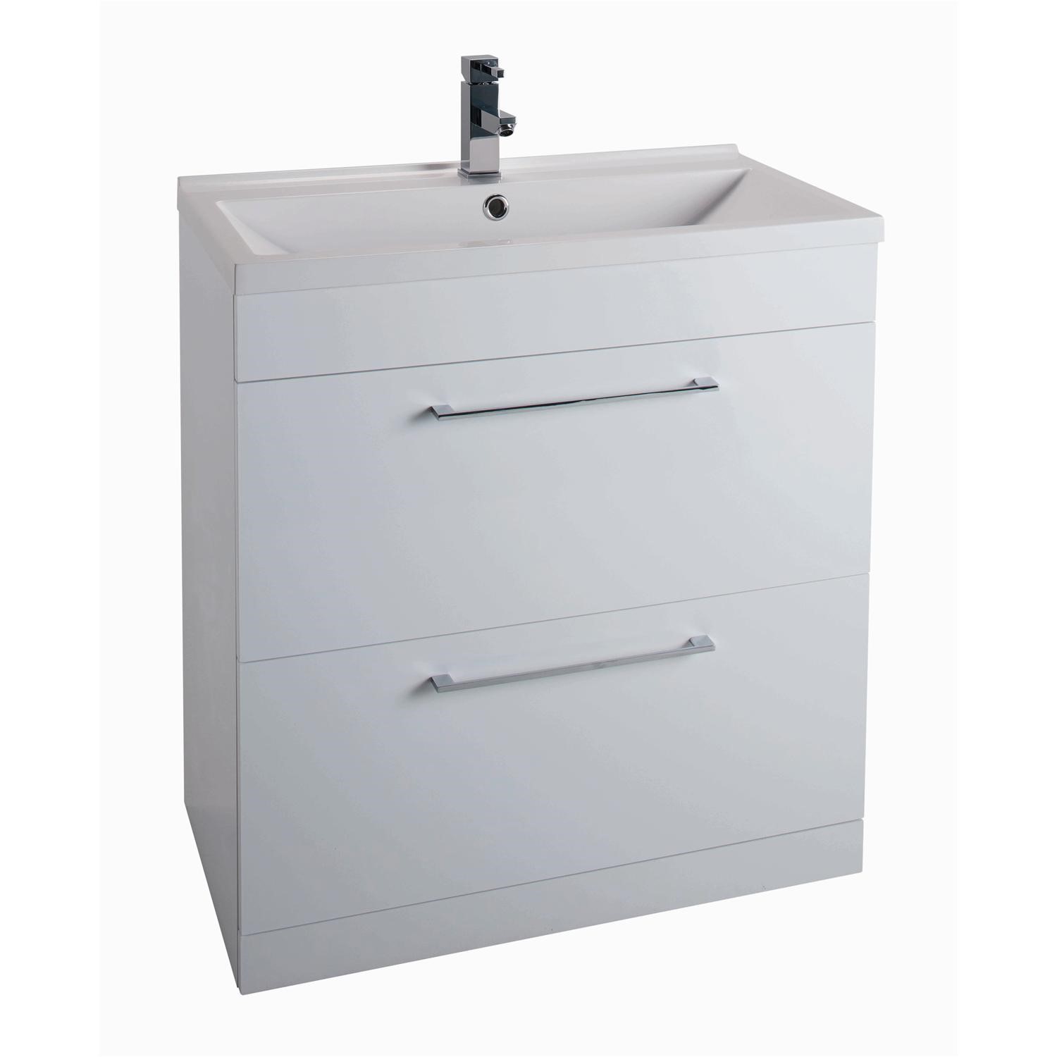 White Free Standing Bathroom Vanity Unit Without Basin W800mm Furniture123 White Free Standing Bathroom Vanity Unit Without Basin W800mm Furniture123