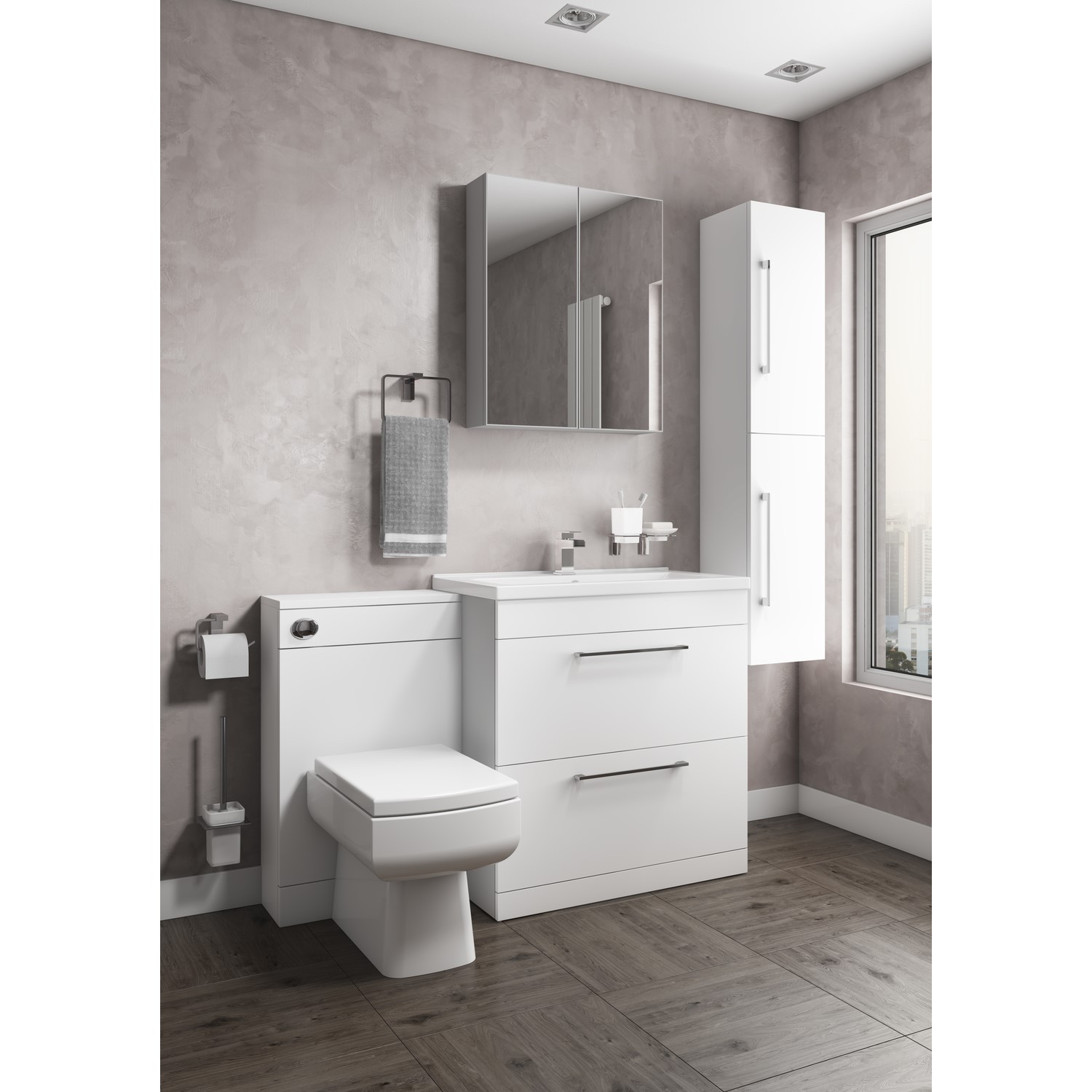 White Free Standing Bathroom Vanity Unit Without Basin W800mm Furniture123 White Free Standing Bathroom Vanity Unit Without Basin W800mm Furniture123