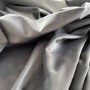 Large Grey Velvet Footstool - Idris