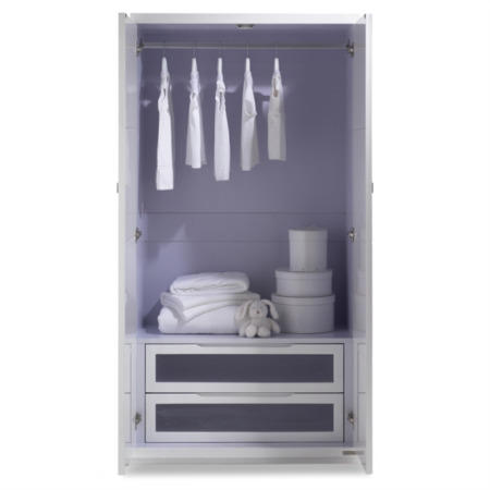 Izziwotnot Skyline Wardrobe 2 door in White