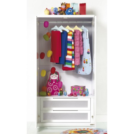 Izziwotnot Skyline Wardrobe 2 door in White