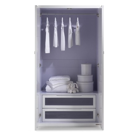 Izziwotnot Skyline Wardrobe 2 door in White
