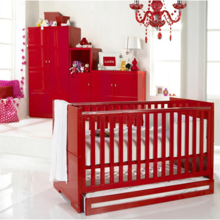 Izziwotnot Skyline Hi-Gloss 5 Piece Roomset in Red