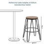 Solid Wood Bar Stool with Black Legs - 76 cm - Ikon