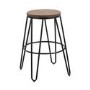 Solid Wood Bar Stool with Black Legs - 76 cm - Ikon