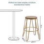 Solid Wood Bar Stool with Gold Legs - 76cm - Ikon