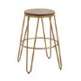 Solid Wood Bar Stool with Gold Legs - 76cm - Ikon