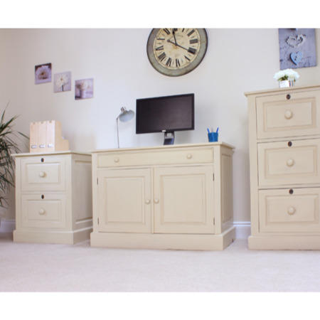Baumhaus Cadence Hidden Home Office Desk in cream