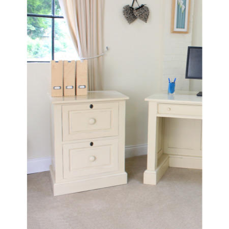 Baumhaus Cadence Two Drawer Filing Cabinet in cream