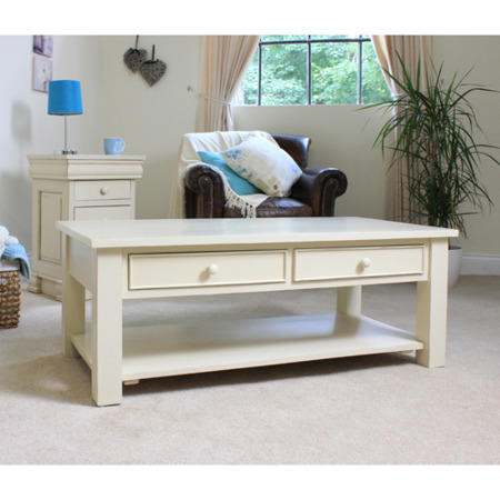 Baumhaus Cadence Coffee Table with Drawers in cream