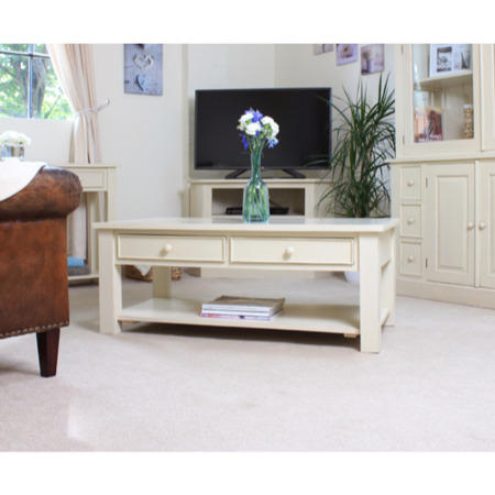 Baumhaus Cadence Coffee Table with Drawers in cream