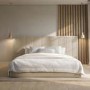 ONLY OPENED - Beige Velvet King Size Ottoman Bed with Wide Headboard - Iman