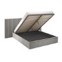 ONLY OPENED - Grey Velvet King Size Ottoman Bed with Wide Headboard - Iman