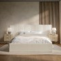 ONLY OPENED - Off-White Upholstered Double Ottoman Bed with Wide Headboard - Iman