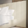 Off-White Fabric King Size Ottoman Bed with Wide Headboard - Iman