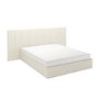 GRADE A1 - Off-White Upholstered King Size Ottoman Bed with Wide Headboard - Iman