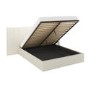 GRADE A1 - Off-White Upholstered King Size Ottoman Bed with Wide Headboard - Iman