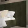 Olive Green Velvet King Size Ottoman Bed with Wide Headboard - Iman