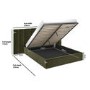 Olive Green Velvet King Size Ottoman Bed with Wide Headboard - Iman