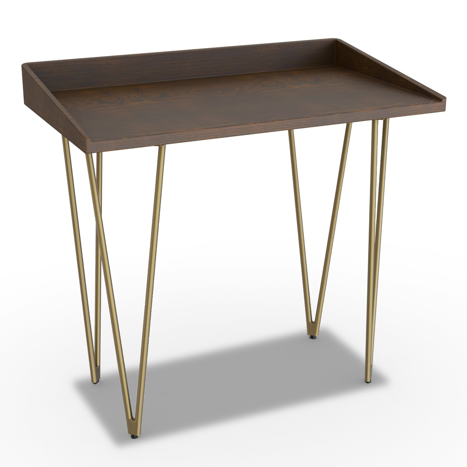 Dark wood deals and gold desk