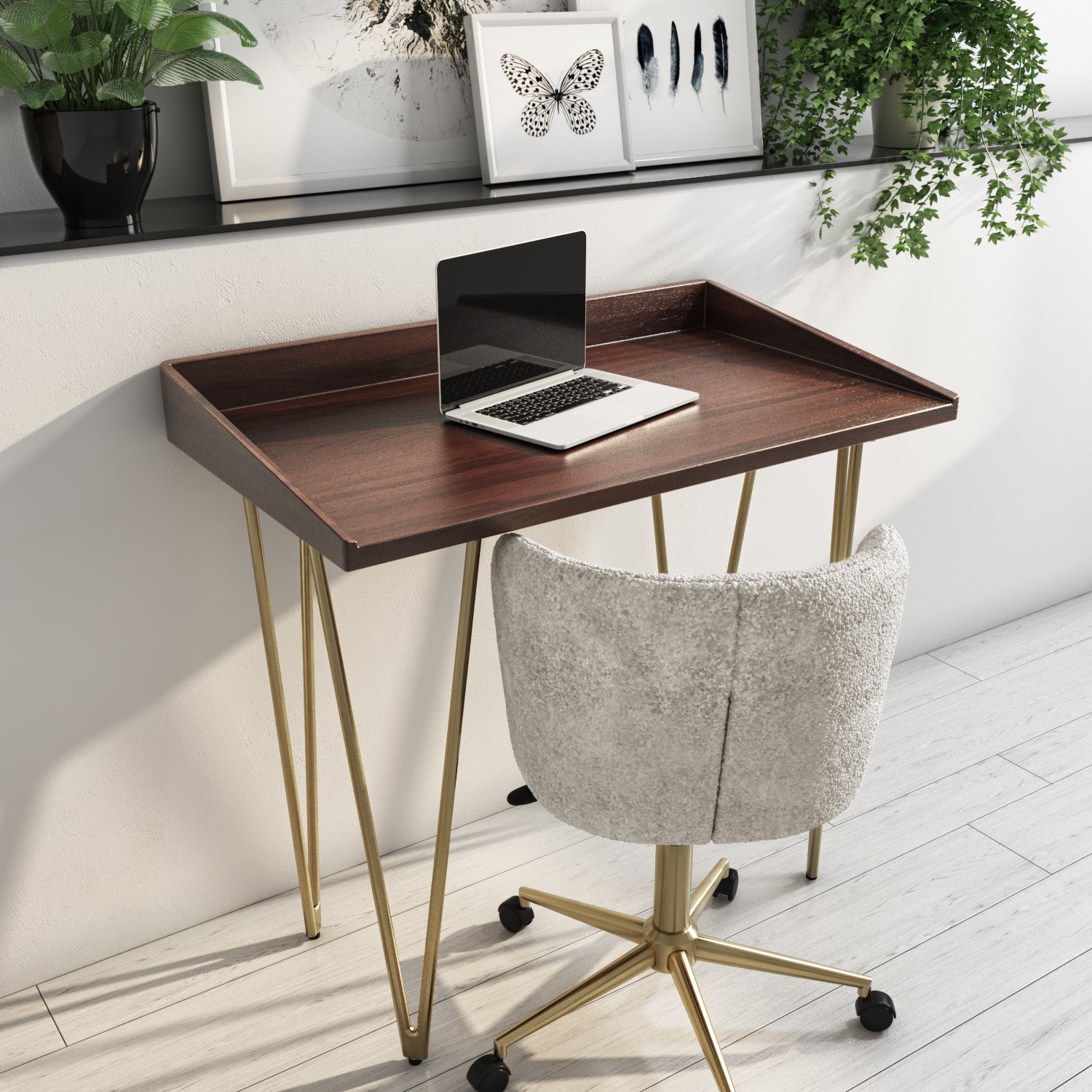 Small shop hairpin desk